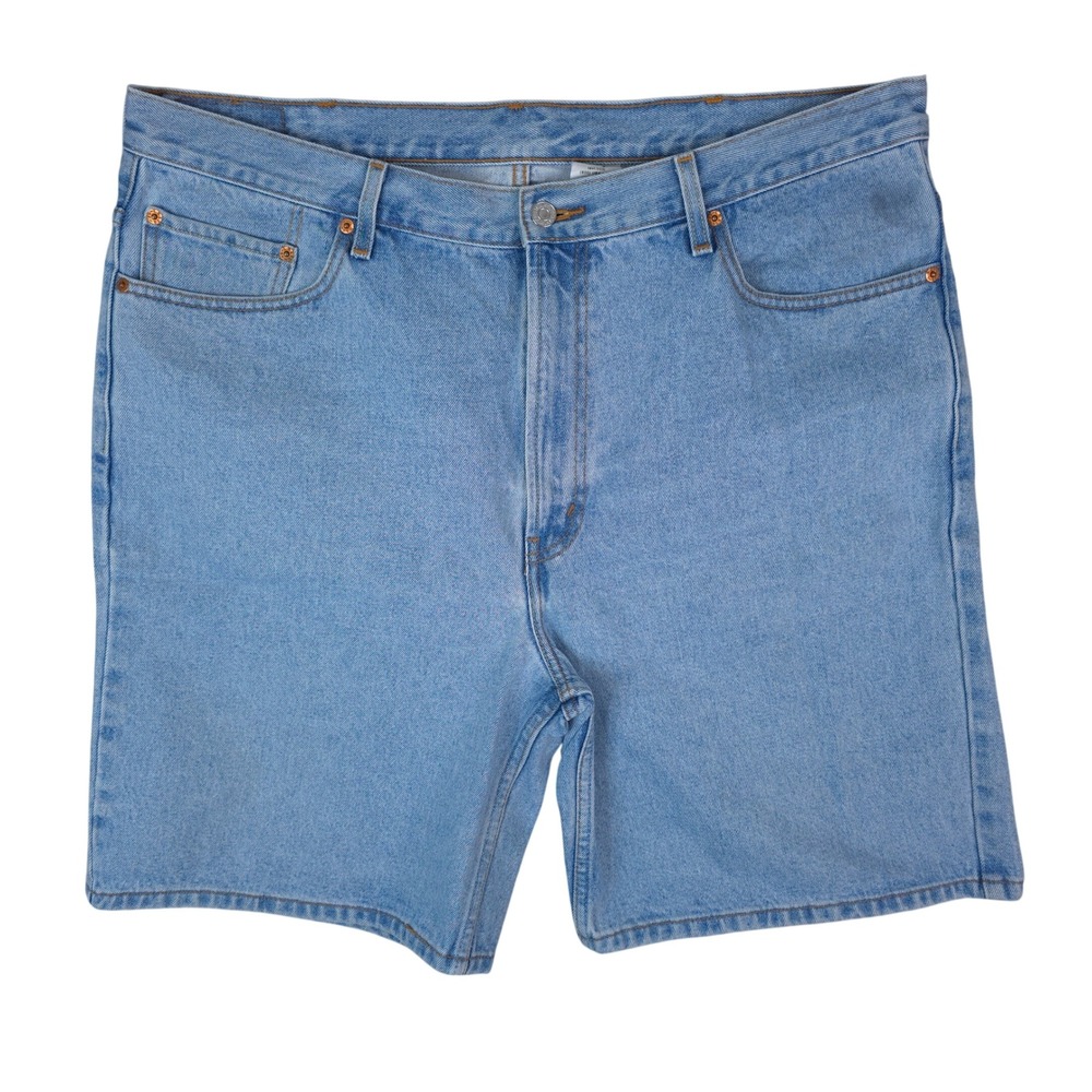 Vintage‎ Levis 550 Shorts Mens 42x9.5 Blue Light Wash Relaxed Fit Denim Y2K 2004